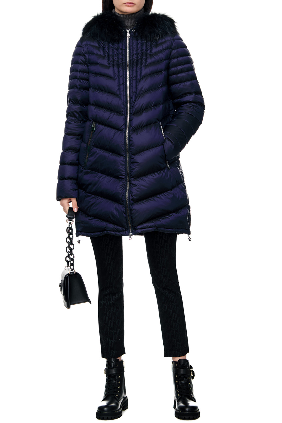 Женский Betty Barclay Стеганая куртка с меховой отделкой на капюшоне (цвет ), артикул 7381/1537 | Фото 3