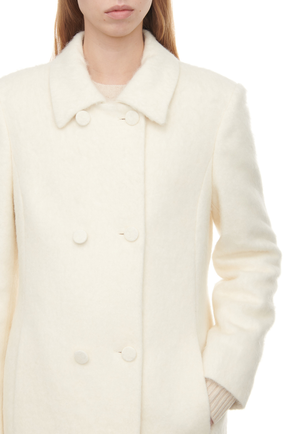 Женский BOSS Пальто из смесового хлопка с добавлением шерсти (цвет ), артикул 50499776 | Фото 6