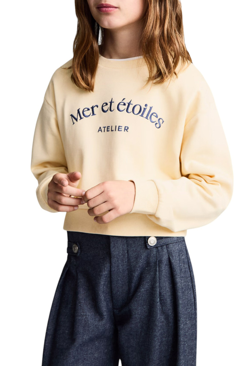 Девочкам Mango Kids Свитшот ETOILES из хлопка (цвет ), артикул 87084792 | Фото 4