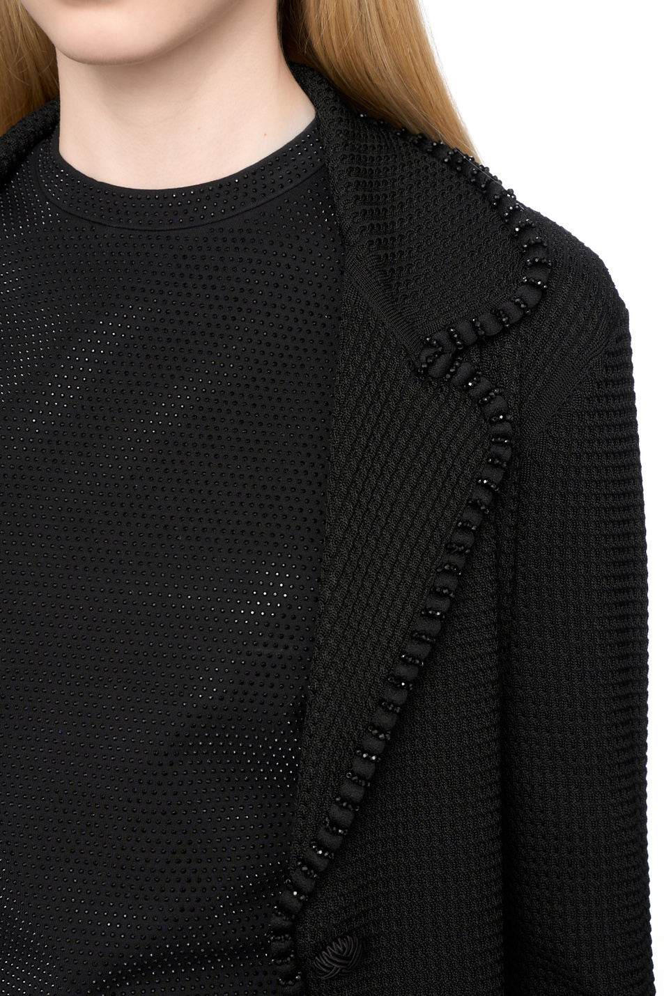 Кардиган со стразами|Основной цвет:Черный Женский Emporio Armani Кардиган со стразами (цвет ), артикул EW000934-AF15112 | Фото 6