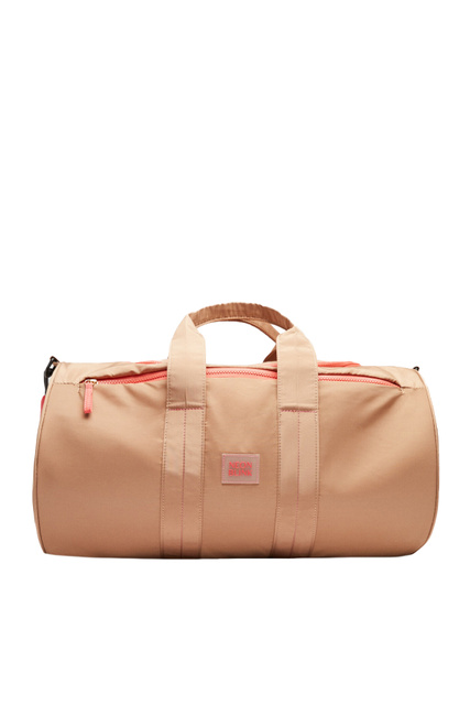 Текстильная сумка с контрастным плечевым ремнем|Основной цвет:Бежевый|Артикул:3065254 | Фото 1