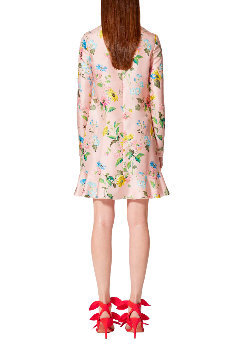 Женский Red Valentino Платье из чистого шелка со сборкой (цвет ), артикул 2R3VAGR56PQ | Фото 3