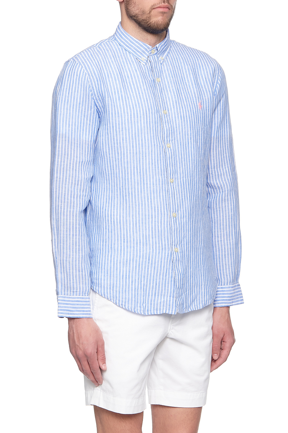 Polo Ralph Lauren Рубашка из натурального льна с принтом в полоску (цвет ), артикул 710829461003 | Фото 3