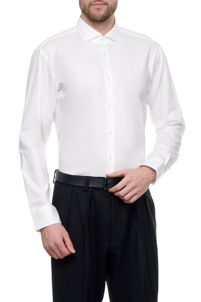 Рубашка из эластичного хлопка|Основной цвет:Белый|Артикул:50512656 | Фото 1