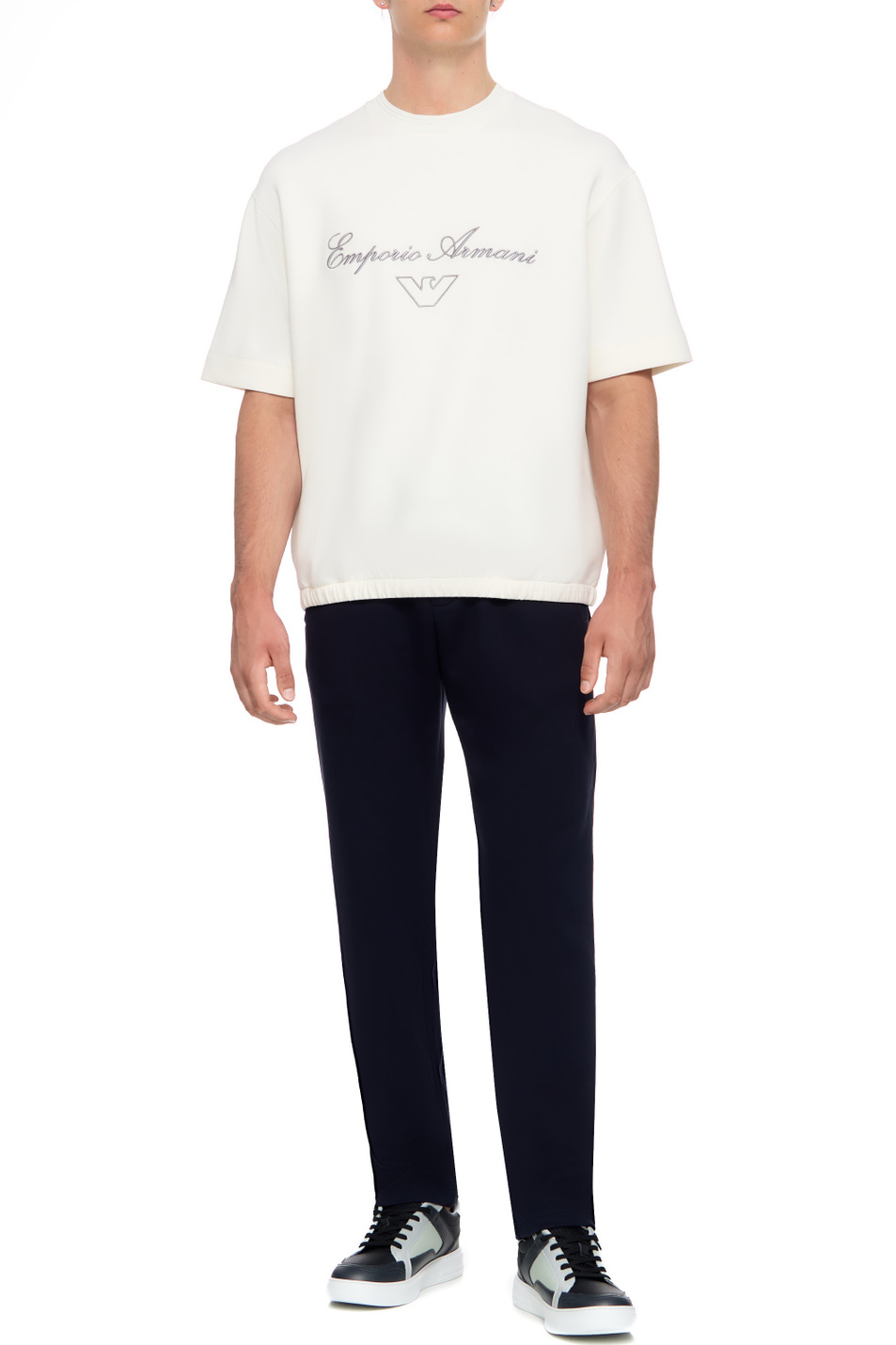 Мужской Emporio Armani Футболка из эластичного смесового хлопка (цвет ), артикул 6R1TDL-1JHSZ | Фото 2