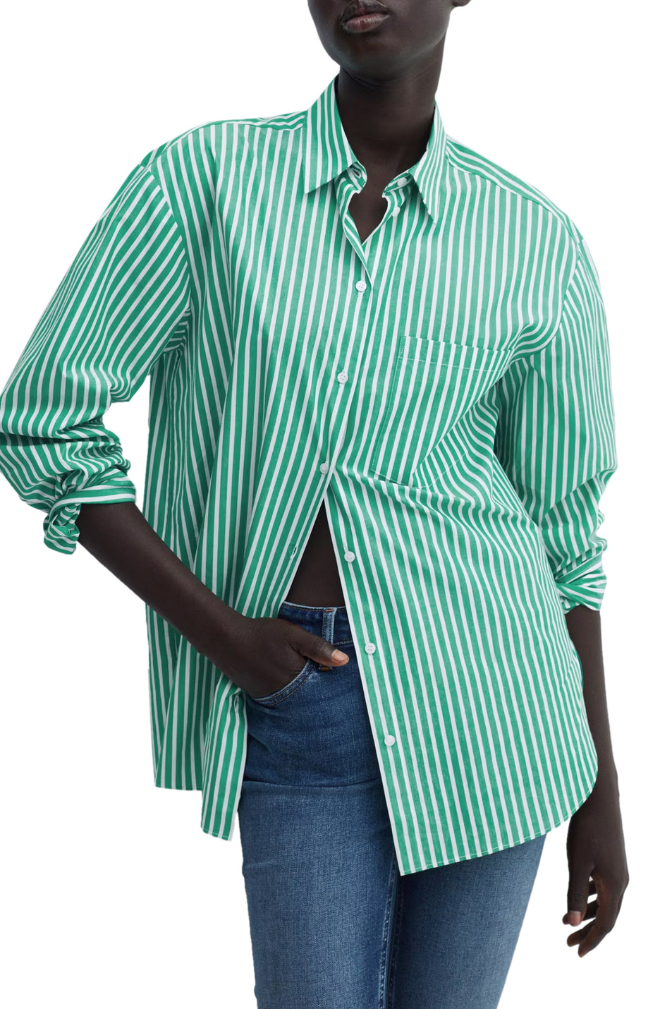 Женский Mango Рубашка JUANES из натурального хлопка в полоску (цвет ), артикул 67015738 | Фото 3