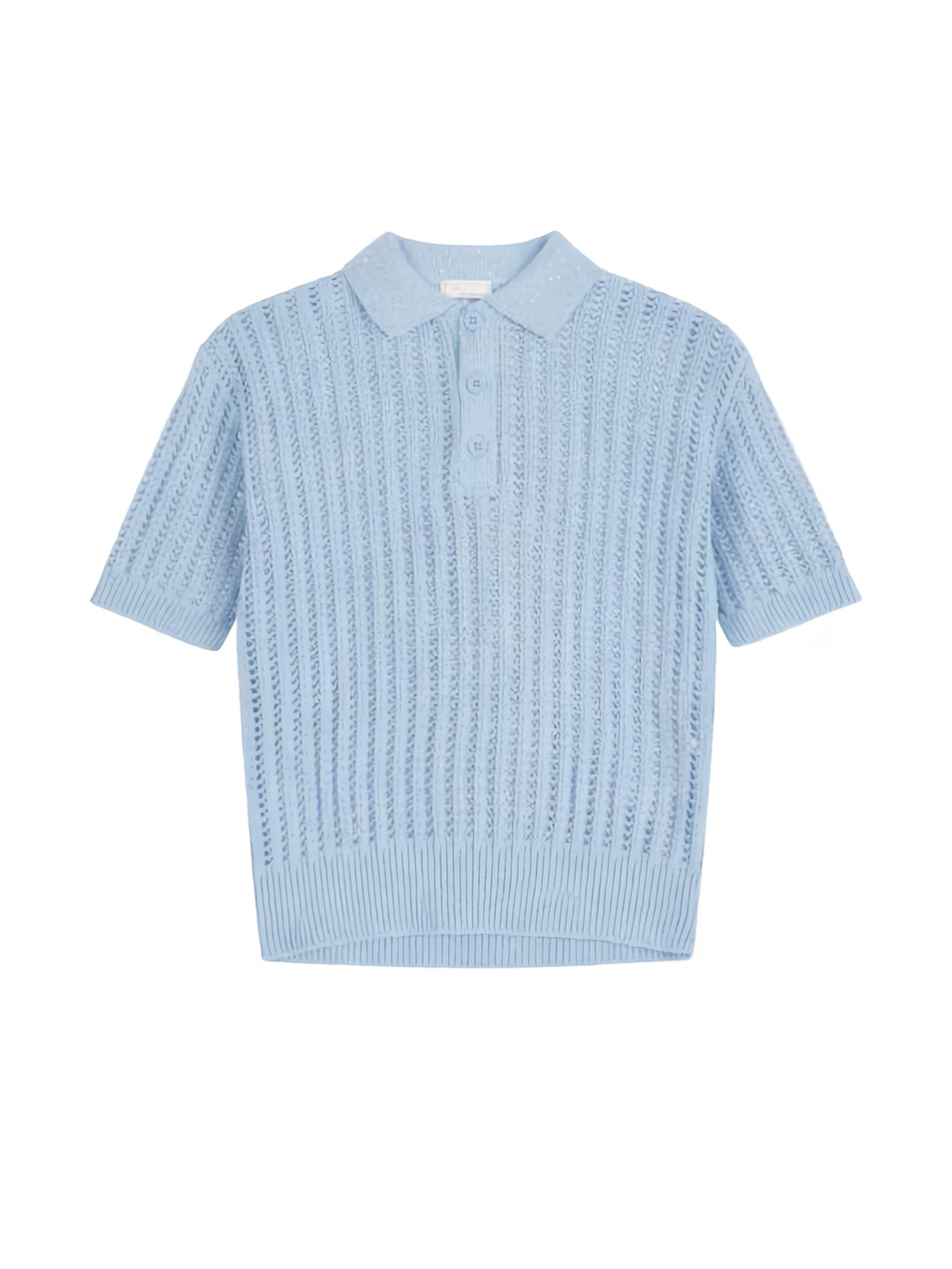 Джемпер-поло из смесового хлопка|Основной цвет:Голубой Женский Peserico Джемпер-поло из смесового хлопка (цвет ), артикул A99081F05-09110 | Фото 1