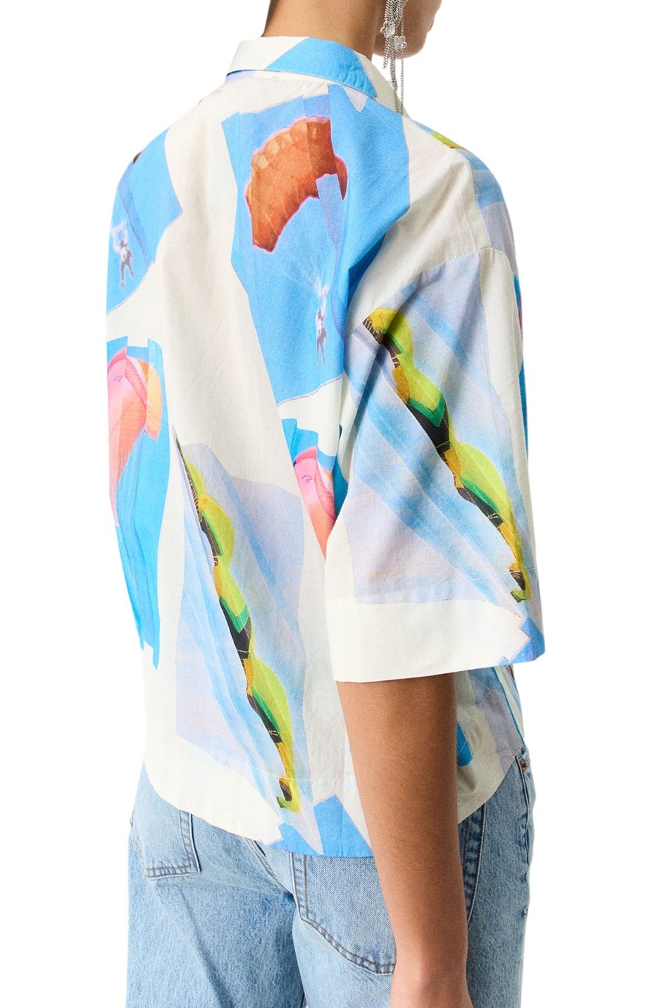 Женский Parfois Рубашка из натурального хлопка с принтом (цвет ), артикул 218645 | Фото 5