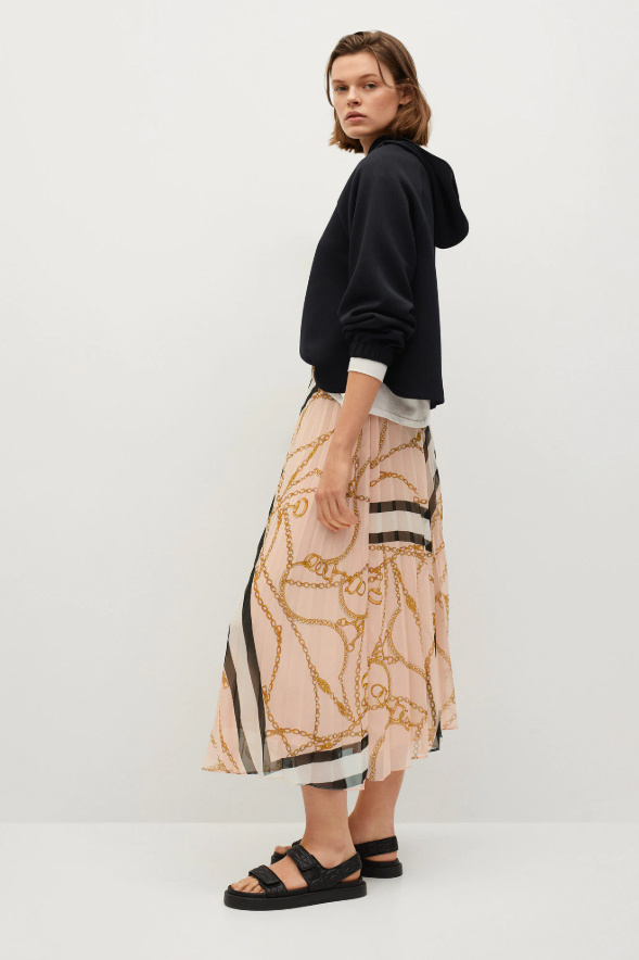 Mango Плиссированная юбка DAISY с принтом в виде цепочки (цвет ), артикул 87086329 | Фото 4