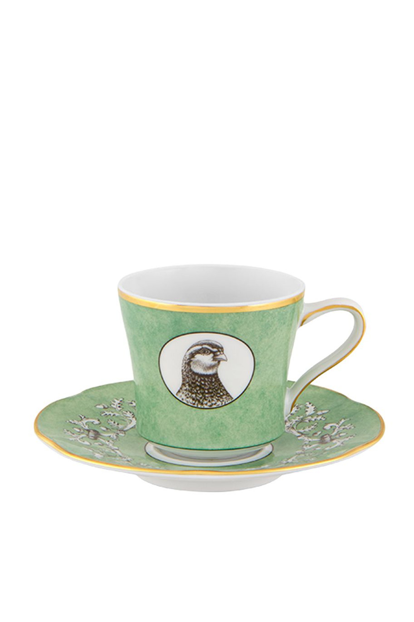 Чашка CASADALBA для кофе с блюдцем, 108 мл|Основной цвет:Зеленый|Артикул:21136769 | Фото 1