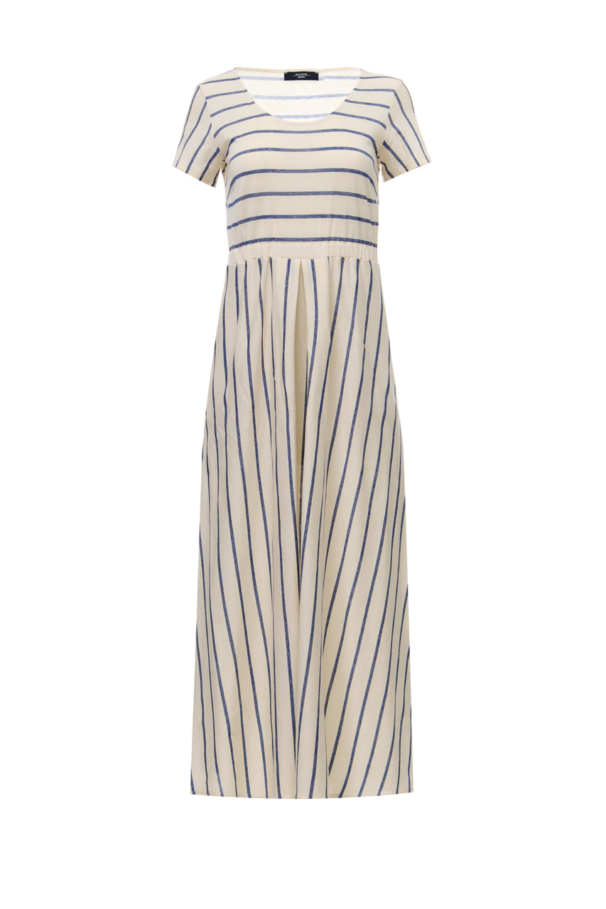 Платье EDICOLA из хлопка и льна в полоску|Основной цвет:Разноцветный|Артикул:2356211031 | Фото 1