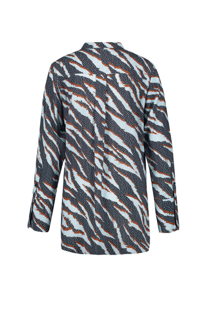 Рубашка свободного кроя с принтом|Основной цвет:Синий|Артикул:860026-11304 | Фото 2