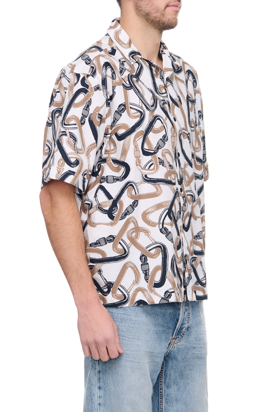 Мужской BOSS Рубашка из эластичного хлопка с принтом (цвет ), артикул 50488057 | Фото 3