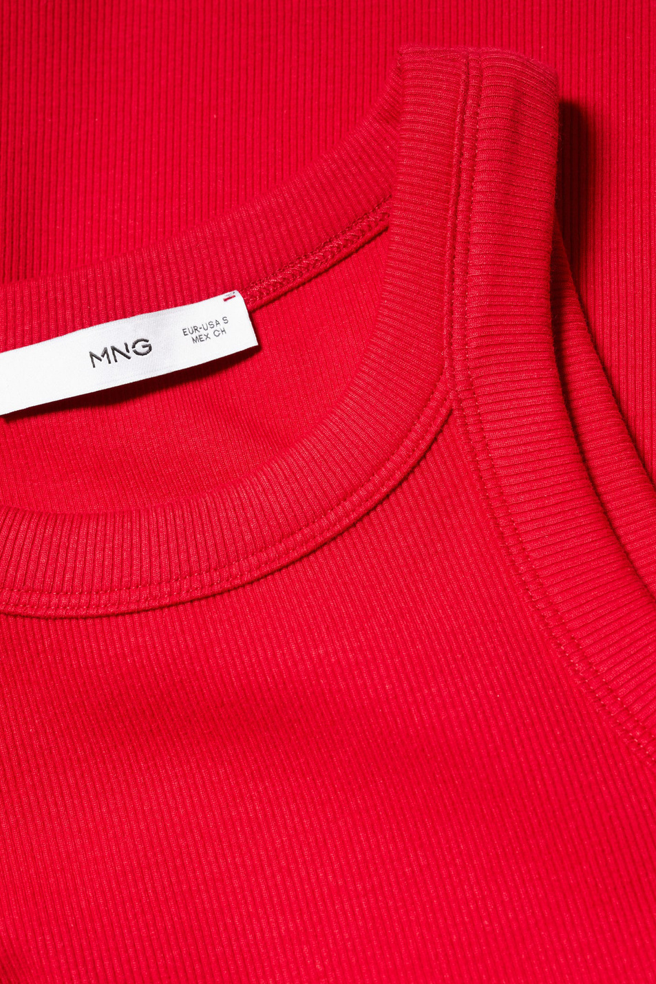 Топ BONI из эластичного хлопка|Основной цвет:Красный Женский Mango Топ BONI из эластичного хлопка (цвет ), артикул 47087877 | Фото 5