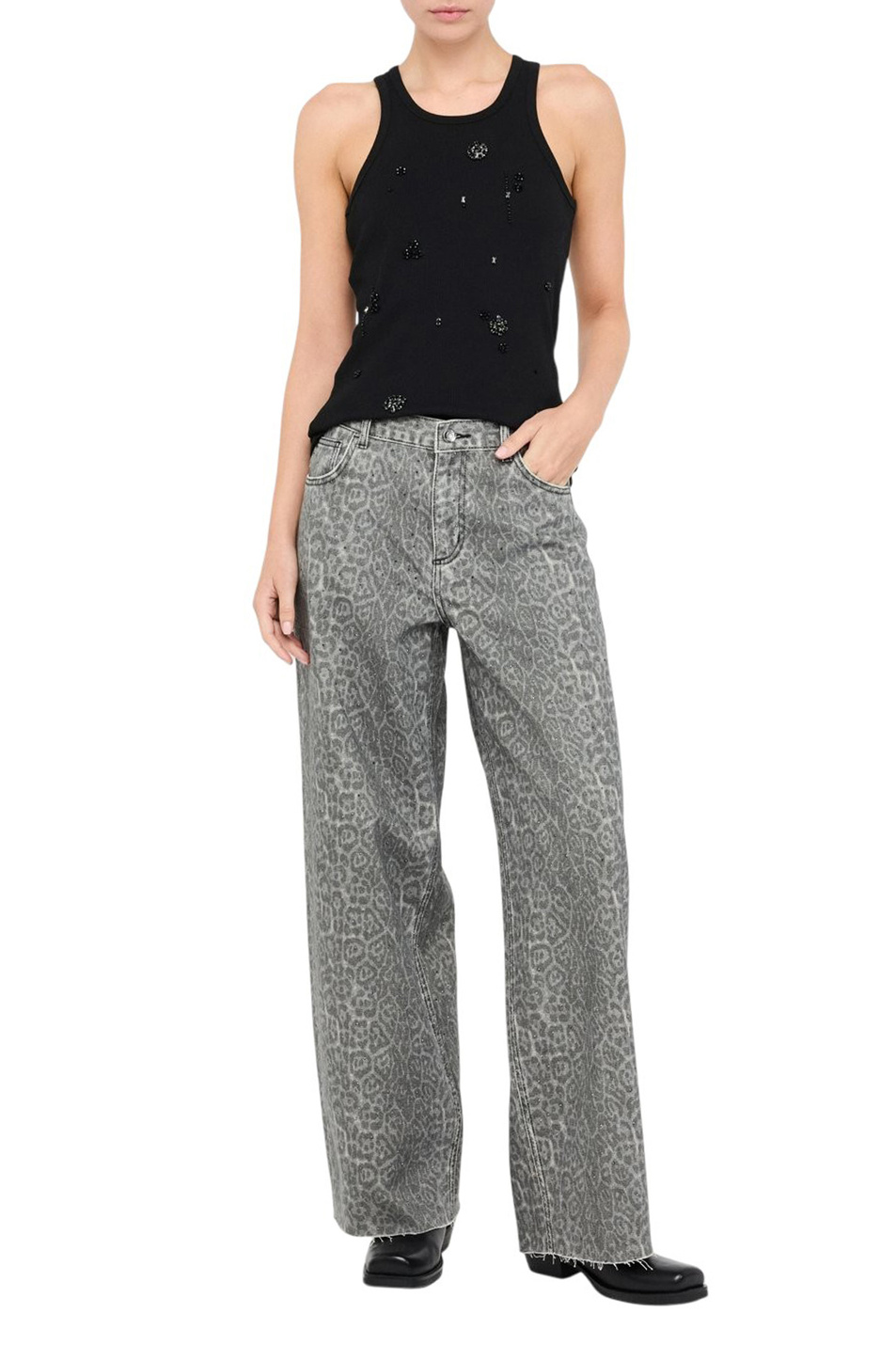 Женский Liu Jo Джинсы с принтом и стразами (цвет ), артикул MF5333T160A | Фото 2