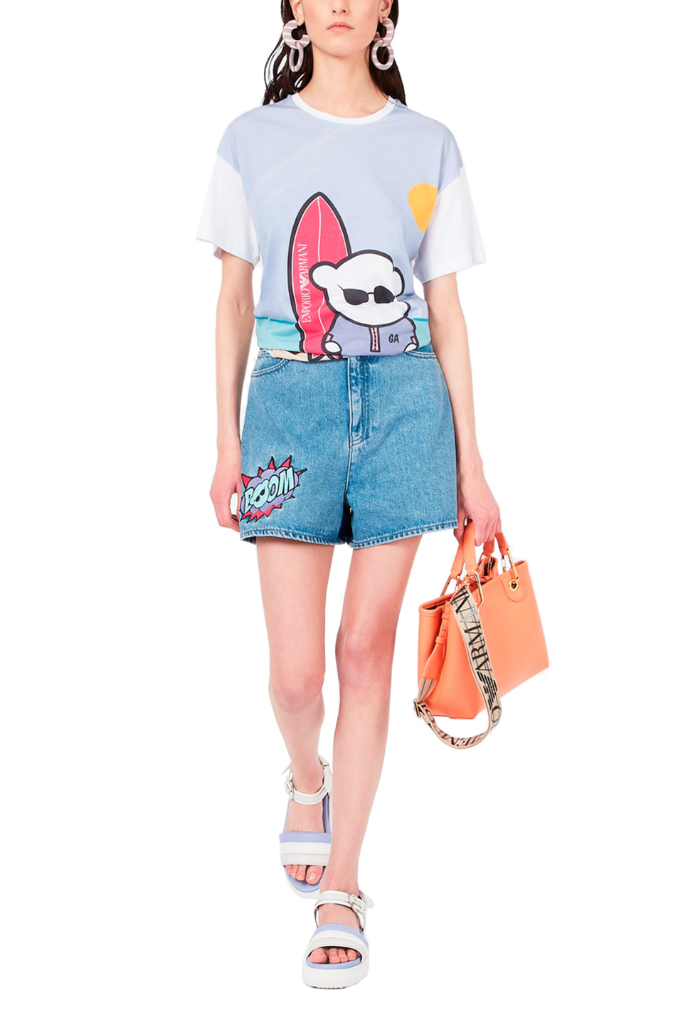 Женский Emporio Armani Футболка Manga Bear Surf из джерси Pima (цвет ), артикул 3K2T9A-2JSYZ | Фото 2