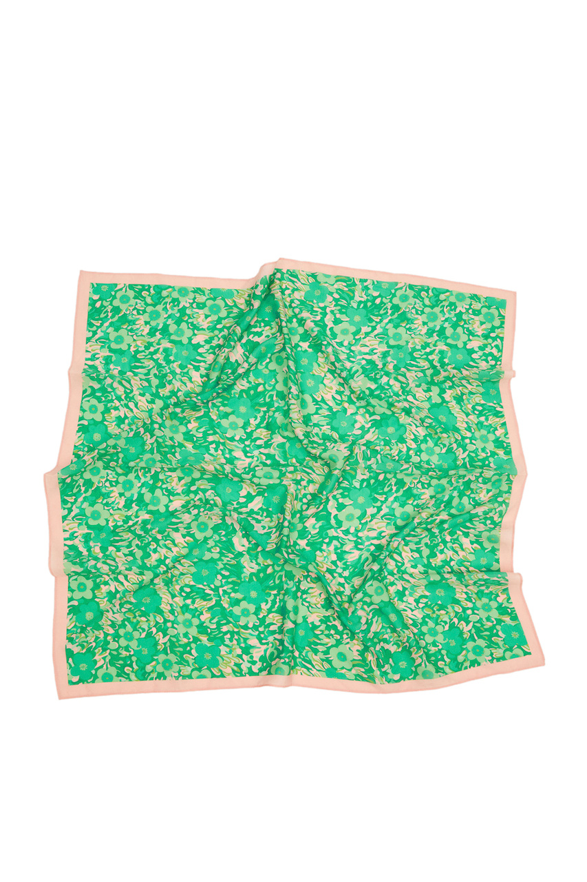 Платок HOLANDA с цветочным принтом|Основной цвет:Зеленый|Артикул:37050153 | Фото 1