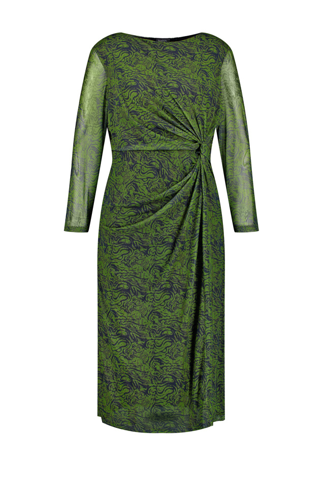 Платье с принтом|Основной цвет:Зеленый|Артикул:381208-26412 | Фото 1