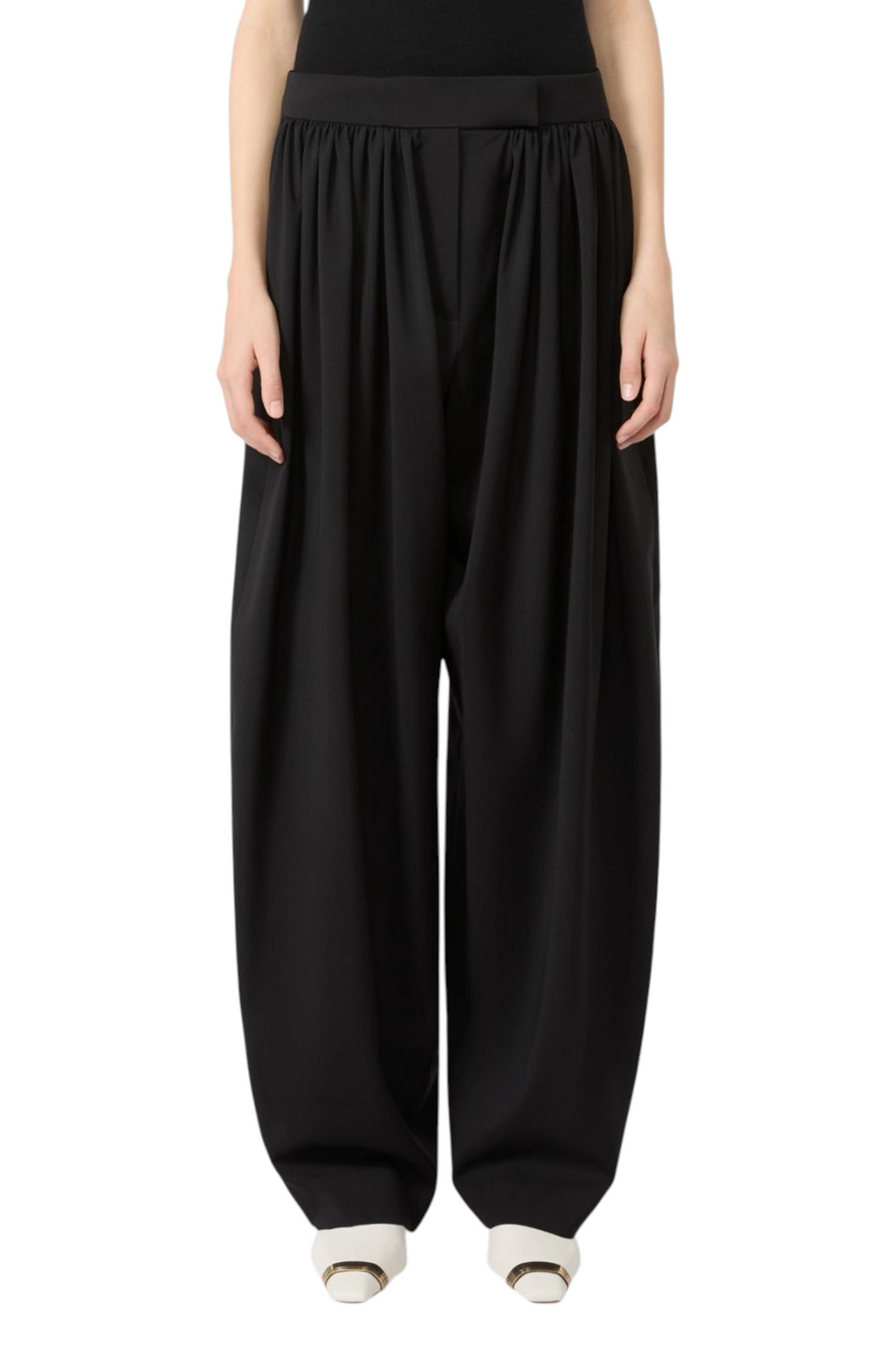 Брюки ZORRO из шерсти|Основной цвет:Черный Женский Sportmax Брюки ZORRO из шерсти (цвет ), артикул 2622136031 | Фото 3