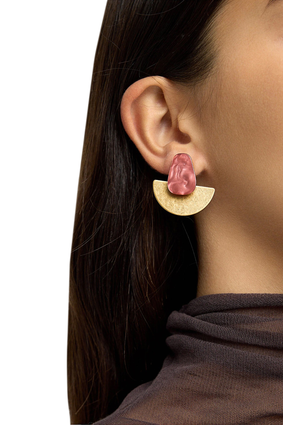 Серьги со смолой|Основной цвет:Коричневый Женский Parfois Серьги со смолой (цвет ), артикул 229402 | Фото 2