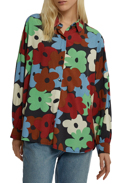 Блузка с принтом|Основной цвет:Мультиколор|Артикул:194351 | Фото 2