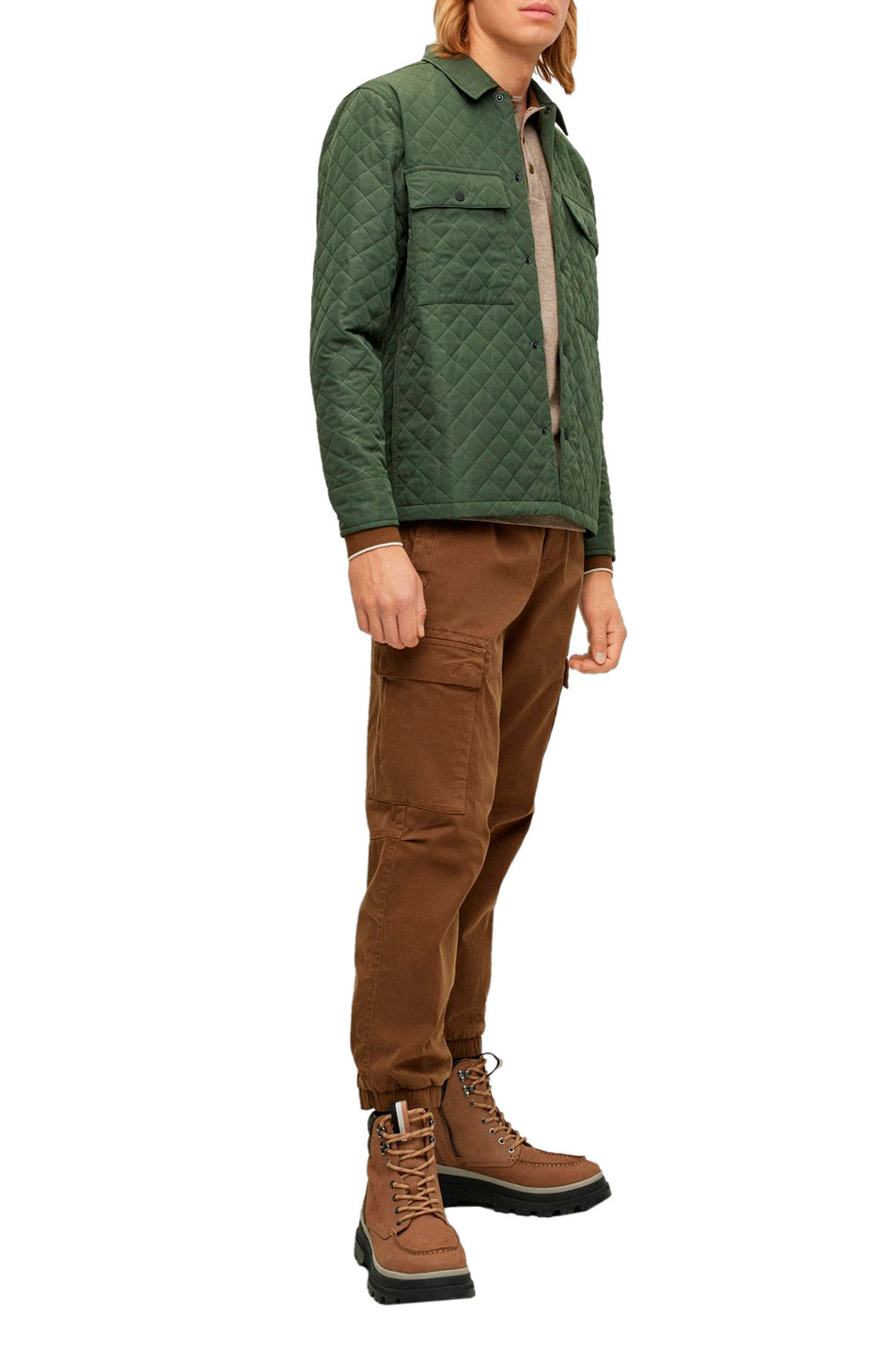 Мужской BOSS Куртка-рубашка свободного кроя с ромбовидной отстрочкой (цвет ), артикул 50484913 | Фото 2