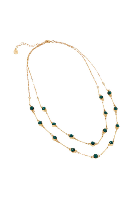 Ожерелье многослойное|Основной цвет:Зеленый|Артикул:282023 | Фото 1