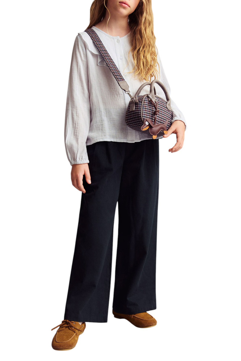 Девочкам Mango Kids Брюки-кюлоты LIDIA из хлопка (цвет ), артикул 17065152 | Фото 3