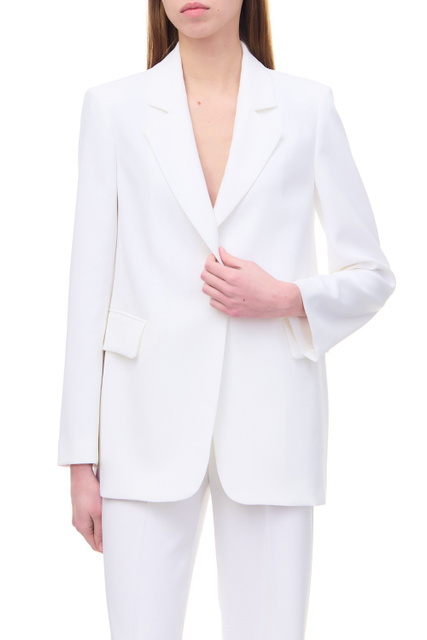 Однотонный пиджак|Основной цвет:Белый|Артикул:1000457624 | Фото 1