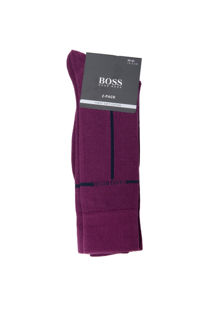 Набор носков из смесового хлопка с контрастными вставками|Основной цвет:Фиолетовый|Артикул:50452810 | Фото 1