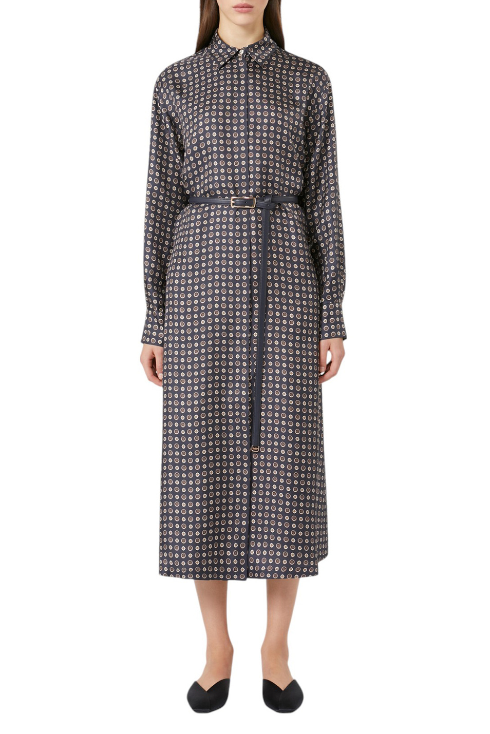 Женский Max Mara Платье MISTER из шелка с ремнем (цвет ), артикул 2526226101 | Фото 3