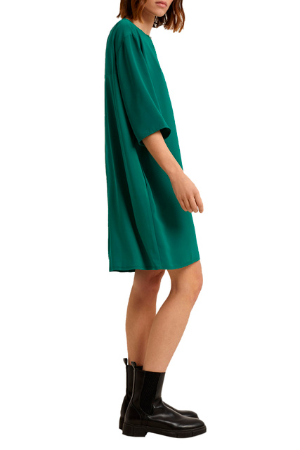 Платье с короткими рукавами и молнией|Основной цвет:Зеленый|Артикул:194461 | Фото 2