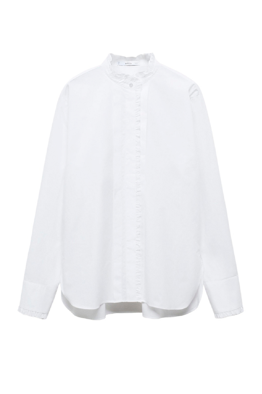 Рубашка CARLA из натурального хлопка с рюшами|Основной цвет:Белый|Артикул:57095975 | Фото 1