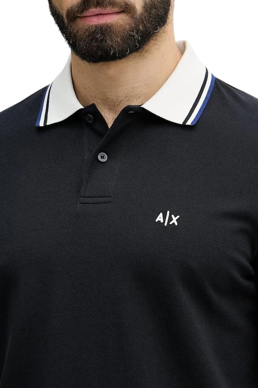 Поло из натурального хлопка с логотипом|Основной цвет:Синий Мужской Armani Exchange Поло из натурального хлопка с логотипом (цвет ), артикул XM002350-AF10366 | Фото 6