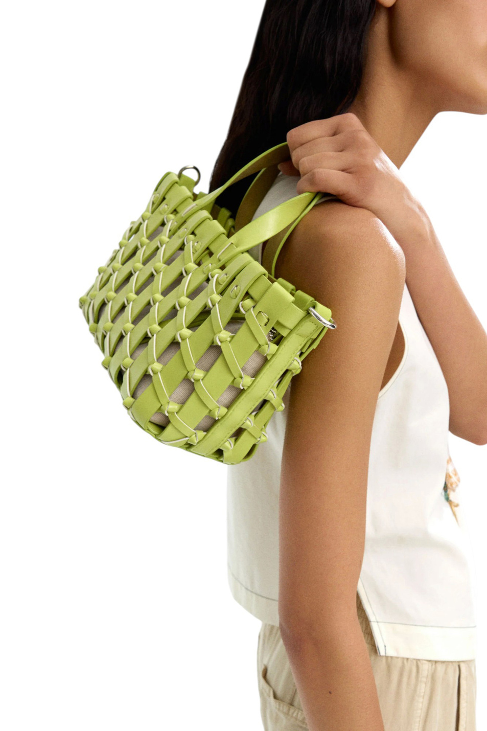 Женский Parfois Сумка-тоут плетеная (цвет ), артикул 235306 | Фото 5