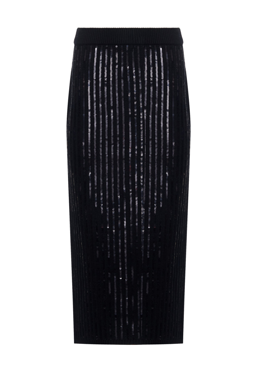 Юбка трикотажная SEQUIN STATEMENTS с пайетками|Основной цвет:Черный|Артикул:310504 | Фото 1