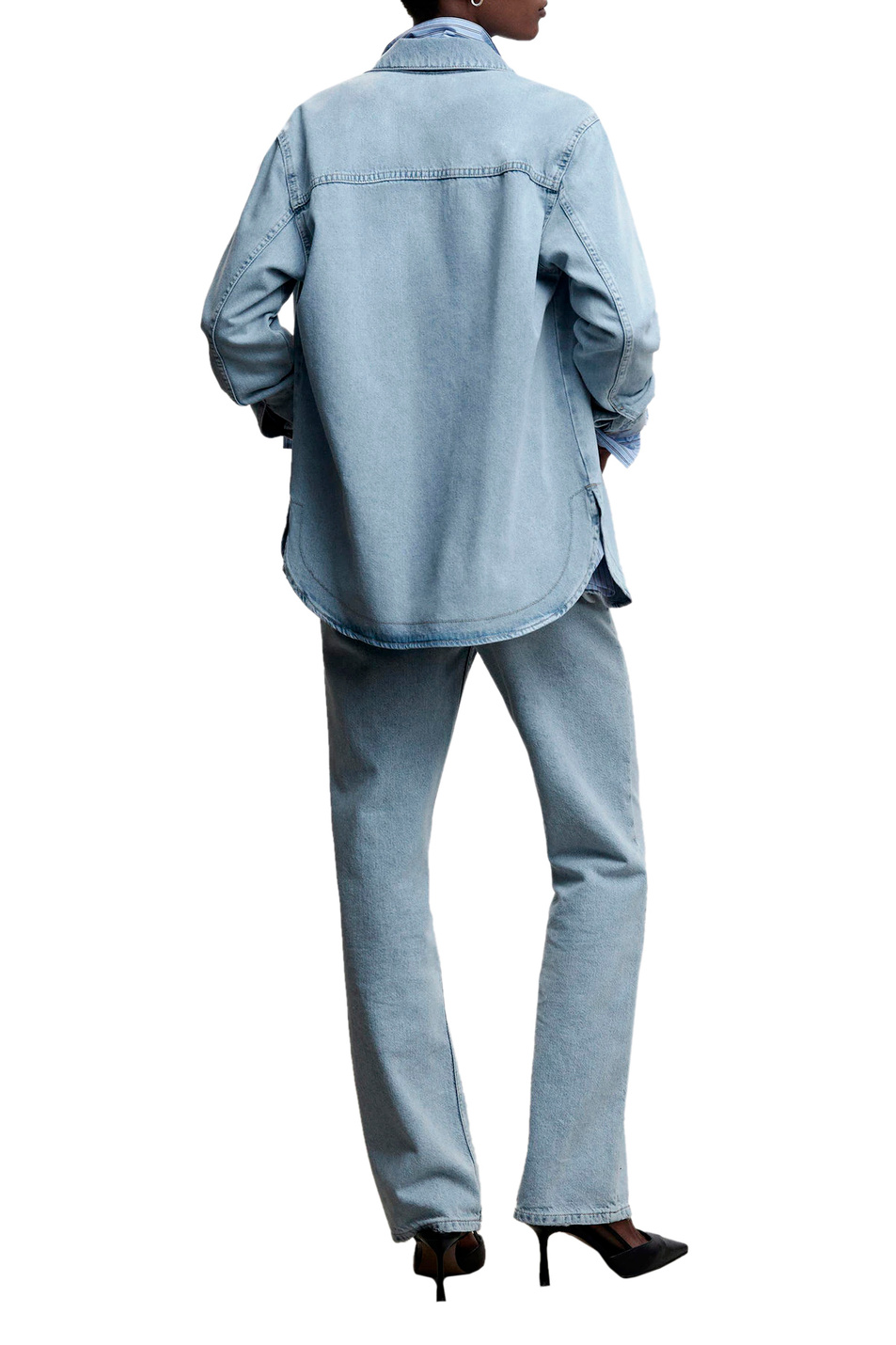 Женский Mango Рубашка джинсовая LILY из натурального хлопка (цвет ), артикул 47054758 | Фото 4