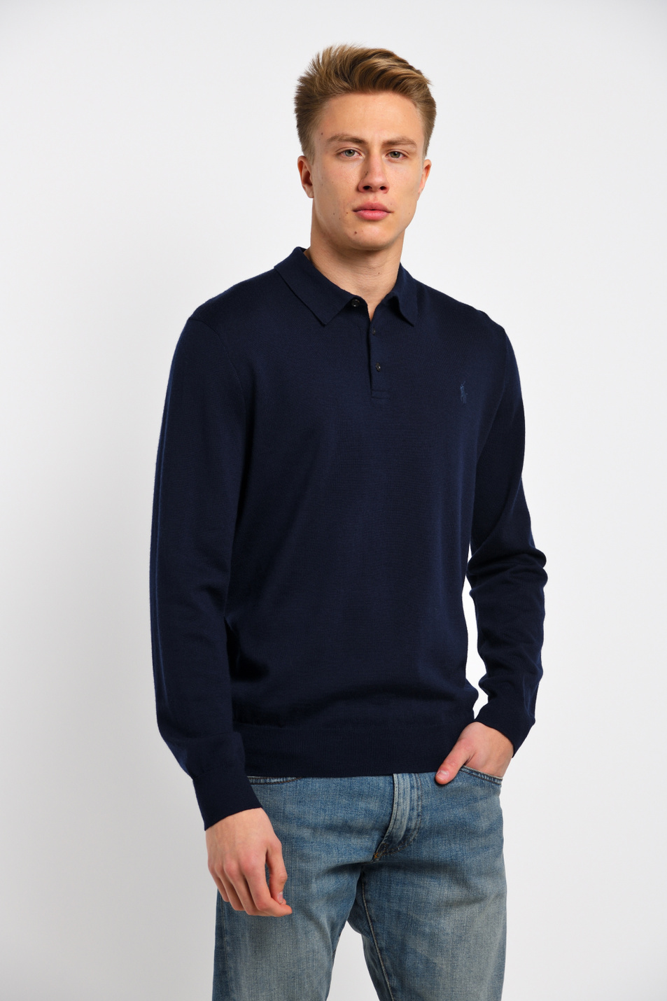 Мужской Polo Ralph Lauren Джемпер поло из натуральной шерсти (цвет ), артикул 710716489001 | Фото 1