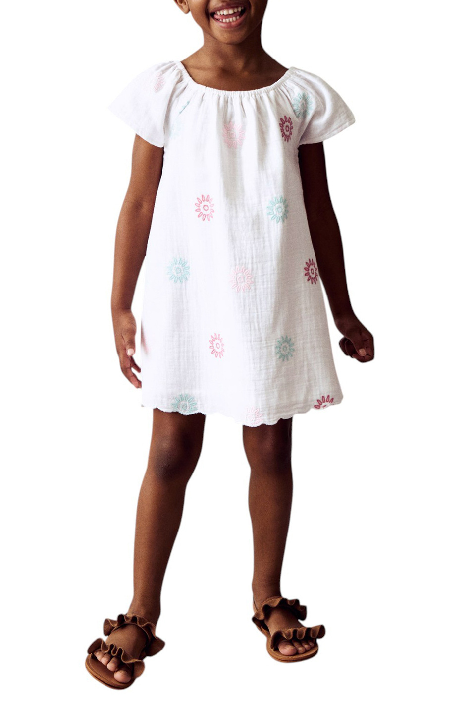 Девочкам Mango Kids Платье NAISHA из хлопка с вышивкой (цвет ), артикул 87097697 | Фото 3