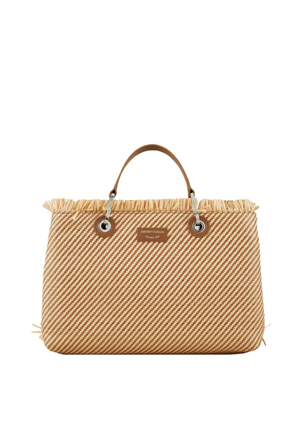 Плетеная сумка-шоппер|Основной цвет:Коричневый|Артикул:Y3D165-Y398E | Фото 1