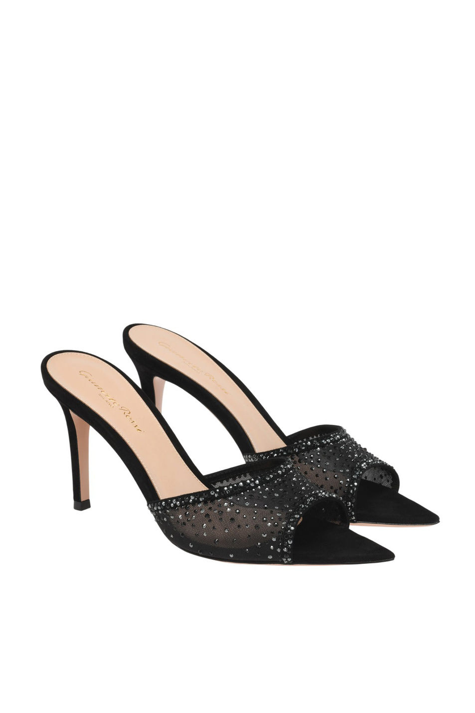 Женский Gianvito Rossi Мюли RANIA с отделкой стразами (цвет ), артикул G15040.85RIC.COZNENE | Фото 2