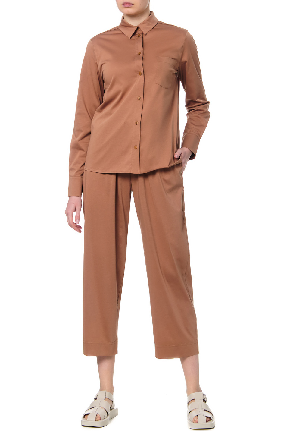 Женский Max Mara Брюки BALTICO из хлопкового джерси (цвет ), артикул 37810526 | Фото 3