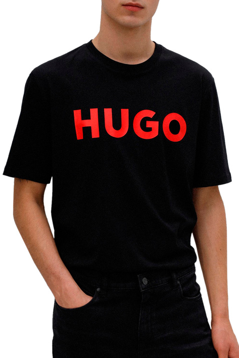 HUGO Футболка прямого кроя с крупным логотипом ( цвет), артикул 50467556 | Фото 3