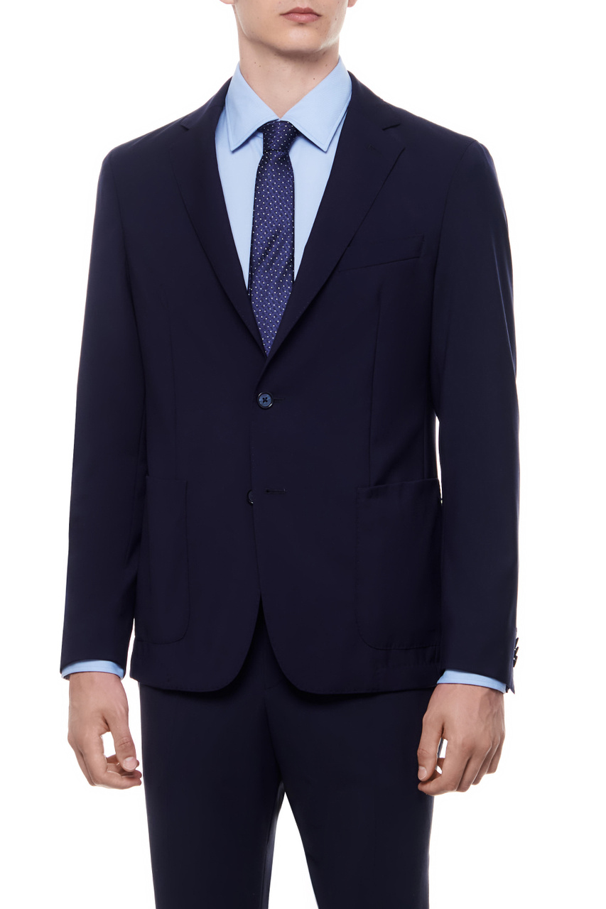 Пиджак C-Hanry из натуральной шерсти|Основной цвет:Синий|Артикул:50514684 | Фото 1