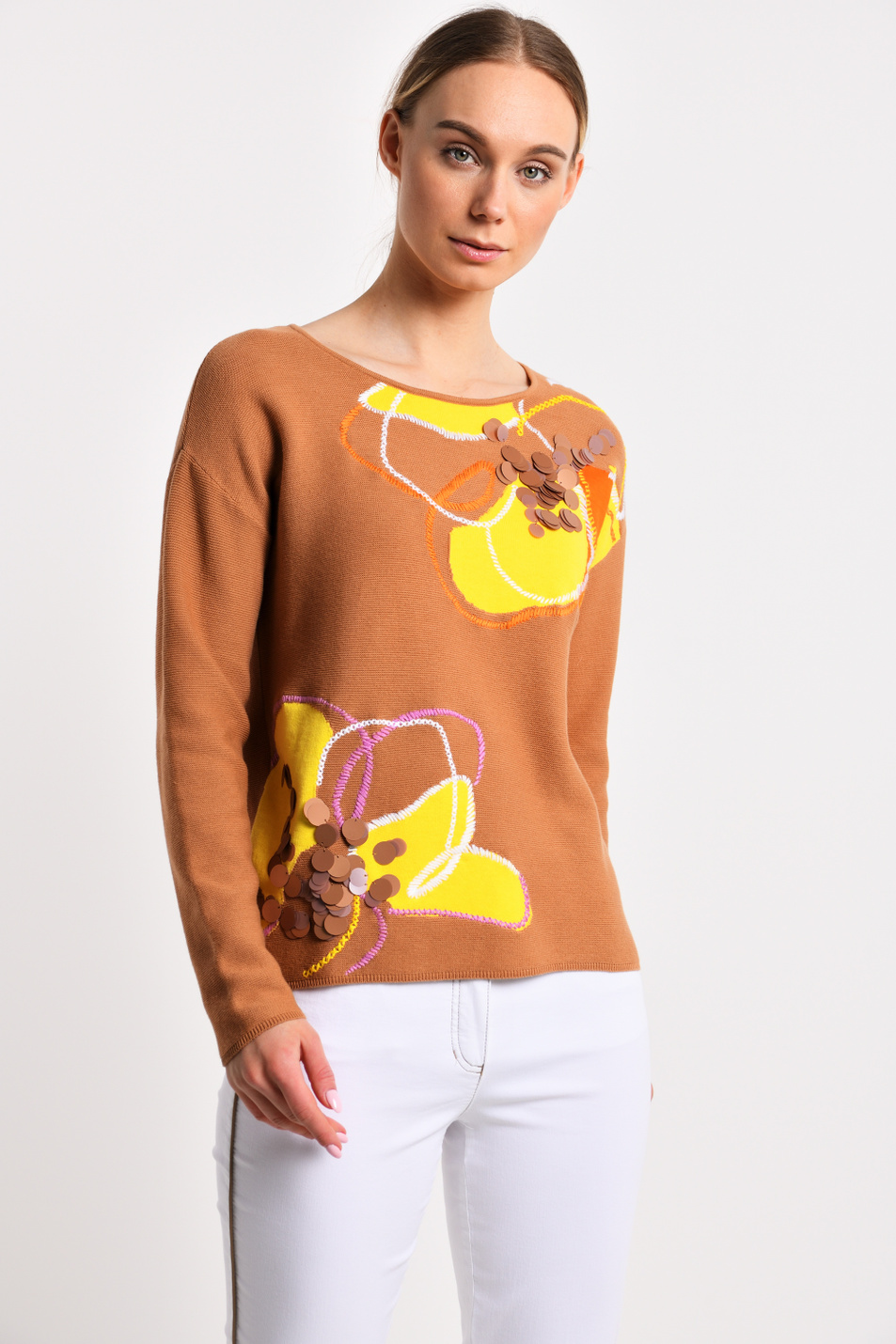 Женский Gerry Weber Джемпер из хлопка (цвет ), артикул 270568-44724 | Фото 1