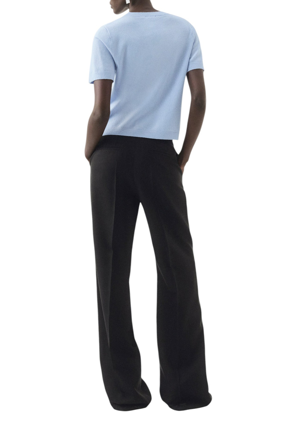 Джемпер TAURUS с короткими рукавами|Основной цвет:Голубой Женский Mango Джемпер TAURUS с короткими рукавами (цвет ), артикул 17016357 | Фото 4