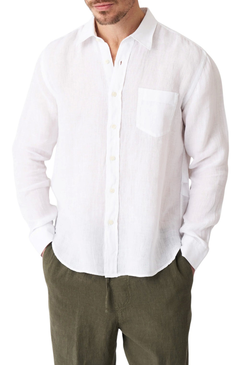 Мужской 120% Lino Рубашка из натурального льна (цвет ), артикул 33ALIM14250000115 | Фото 2