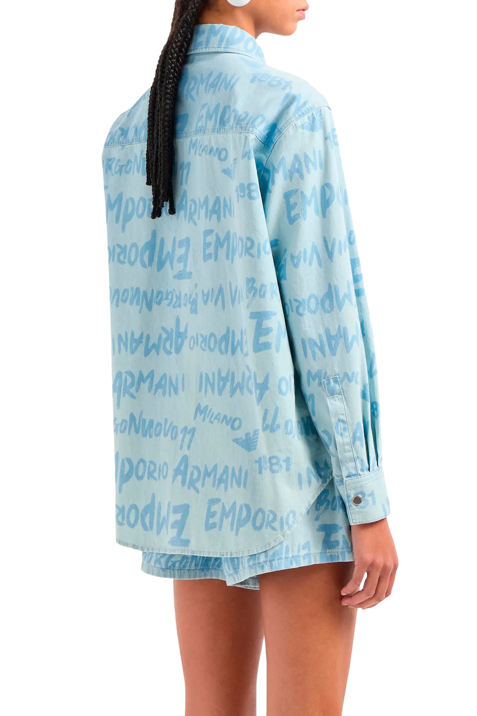 Женский Emporio Armani Рубашка джинсовая с логотипированным принтом (цвет ), артикул 3D2C69-2DV2Z | Фото 4