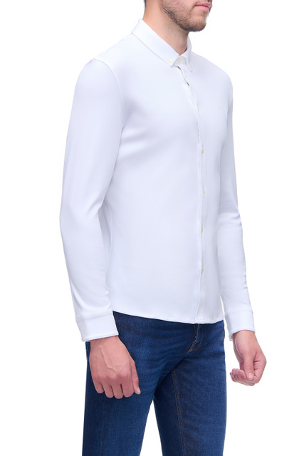 Трикотажная рубашка FRANZ-5 из натурального хлопка|Основной цвет:Белый|Артикул:58357072 | Фото 2