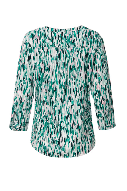 Блузка из вискозы с принтом|Основной цвет:Зеленый|Артикул:660026-66412 | Фото 2